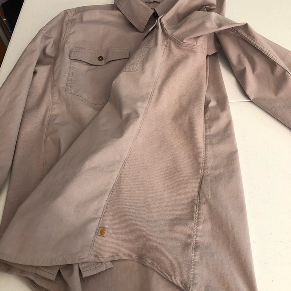 Carhartt Woman’s Button-Up Shirt - Lavender/Grey Size XL - Picture 8 of 12